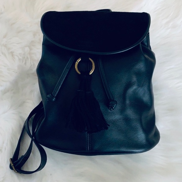 Nordstrom Handbags - Faux leather suede black backpack (EUC)
